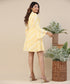Sleeve Flared Mustard Skater Dress
